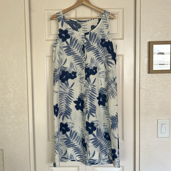 Batik Style Linen A Line Dress - Picture 5 of 7